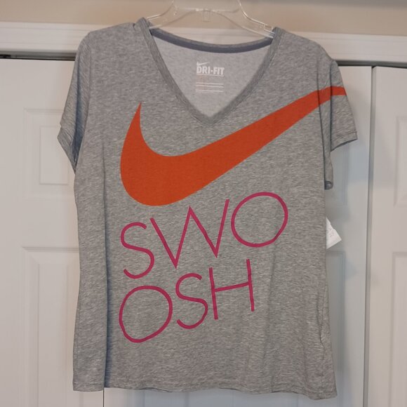 Nike Tops - 3/$18 or 5/$25 Nike Gray/Pink V Neck Short Sleeve Top Size XL